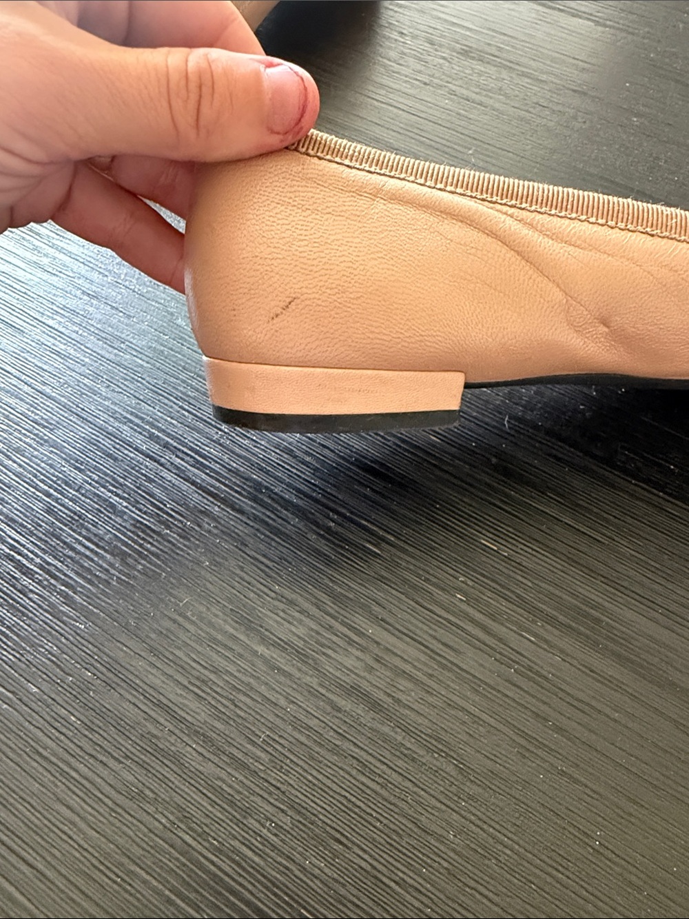 Prada Nude Pink Pointed-Toe Leather Ballet Flats with Bow Accent - Picture 7 of 11